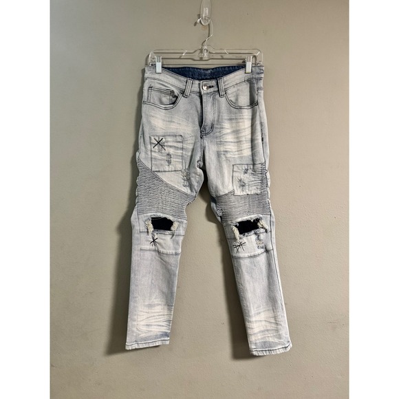 Rue21 Other - Rue21 Premium Supreme Flex Slim Taper Moto Distressed Jeans Mens 28x30